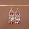 Pendientes Versátiles Estilo Étnico Retro para Mujer, Pendientes Bohemianos de Borlas para Vacaciones, Pendientes Personalizados de Estilo Largo Europeo y Americano