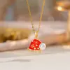 Europeu e Americano Transfronteiriço Novo Papai Noel Árvore de Natal Microincrustado Esmalte Gotejado Colar Meninas Natal Outono e Inverno Corrente da Clavícula