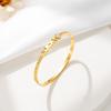 Pulsera de Acero de Titanio con Zircón de Moda que no se Desvanece para Mujer, Nicho de Alta Gama, Lujo Ligero, Temperamento, Joyería de Alta Gama