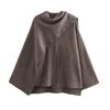 Aliexpress Comércio Exterior Transfronteiriço Roupas Femininas Europeias e Americanas Outono e Inverno Novo Cachecol Assimétrico Casaco Jaqueta Tricotada Curta
