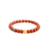 Pulsera de Ágata Roja del Sur para Mujer, Pulsera de Cuentas de Agata Roja de Yunnan Baoshan Tipo Antiguo de Carne Completa, Jade Rojo Natural, Cuentas de Buda del Año de Nacimiento del Hombre