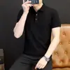 Camisa Polo de Verano Nueva para Hombre DW con Cuello Camisero, Camisa Polo de Color Sólido de Manga Corta, Moda Casual Versátil Moderna Estilo Hong Kong para Hombres Jóvenes