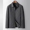 Chaqueta de algodón para hombre 2026 otoño e invierno acolchada con aislamiento térmico cálida cuello camisero de solapa prenda superior estilo camisa para hombres jóvenes y de mediana edad, abrigo ligero