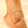 Joyería transfronteriza de Europa y Estados Unidos Bohemia para mujer Verano Moda accesorios para pies venta al por mayor tobillera sencilla de doble cadena de cuentas