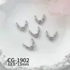 Accesorios Premium de Zirconia para Uñas, Lujo Ligero Estilo Francés, Brillantes Decoraciones de Diamantes para Uñas Portátiles en Forma de Arco Creciente con Diamantes Completos en el Lateral