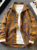 Moda de Primavera y Otoño Nueva Camisa Chaqueta Cuadros Versátil Estilo Coreano Tendencia Ropa Interior Versátil Camisa de Manga Larga