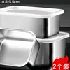Caixa de Conservação de Alimentos de Aço Inoxidável com Tampa, Lancheira Comercial de Grau Alimentício para Piquenique, Caixa Específica para Geladeira