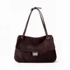 Bolso tote de piel mate de alta gama para mujer, gran capacidad, diseño simple con cierre de candado, bolso de hombro de cuero genuino, adecuado para ir al trabajo y viajar