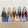 Bolso de Hombro Nuevo de Felpa Bordado con Flores para Otoño e Invierno, Bolso Tote Dulce de Nicho, Bolso Versátil Coreano para el Trabajo, Bolso de Axila