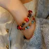 Pulseira Personalizada de Pedra Natural e Contas de Vidro Madeira de Agarwood Contas Lacadas Tendência Nacional Pulseira de Nicho Estilo Zen Joia de Mão Atacado