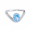 Anel Aberto Fashion para Mulheres, Feito de Prata Pura com Zircônia, Pedras Preciosas Coloridas, Ametista, Citrino, Safira, Joias Personalizadas de Luxo Leve