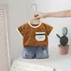 Conjunto de Verano para Niños 2026 Estilo Nuevo Bebé Niños Estampado Completo Dibujos Animados Manga Corta Conjunto de Dos Piezas Ropa Casual Ropa para Niños