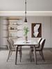 Juego de Mesa de Comedor y Sillas Delifon de Pizarra Estilo Italiano para 6 Personas, Mesa de Comedor Rectangular de Madera Maciza de Fresno, Estilo Moderno Minimalista