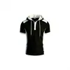 Camisa Polo con capucha para hombre de talla europea transfronteriza 2026, camiseta deportiva de manga corta con gofre y retazos, secado rápido y transpirable