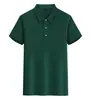 Nueva Camiseta Elegante de Seda de Hielo de Manga Corta de Color Puro Camisa Polo con Cuello Ropa de Trabajo Camisa Publicitaria Camisa Cultural Impresión de Camisetas