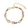 Pulsera de Acero de Titanio para Mujer Pulsera de Color Dopamina con Goteo de Aceite Acero Inoxidable de Lujo Ligero Gama Alta Joyería que No se Desvanece