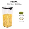 Tarro cuadrado transparente y grueso sellado para almacenamiento de granos de cocina, caja de plástico transparente para refrigerios y té.