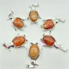Venta Caliente Transfronteriza Joyería Europea y Americana Accesorios para Collares Cristal Natural Ágata Piedra Preciosa Colgante de Pingüino Aleación Accesorios Ecológicos