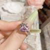Anillo de niña elegante con forma de lazo, incrustaciones de diamantes, estilo coreano de camelia, recomendado en Little Red Book, anillo de regalo para amigas