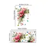 Adesivos de Parede Flor Rosa Borboleta Transfronteiriços para Sala de Estar Parede de Entrada Decoração de Casa Mural PVC Autoadesivo Removível PVC