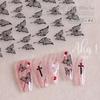 Aha Calcomanías para Uñas de Mariposa Popular Celebridad de Internet Huecas Líquidas Estampado Caliente Plateadas Blancas Calcomanías Decorativas para Uñas de Mariposa