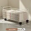 Carrinho de prateleira pequeno móvel para armazenamento sob o gabinete do banheiro, cesto para roupas sujas com rodas, cesto de lavanderia de grande capacidade, prateleira de armazenamento