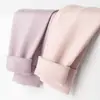 Pantalones cálidos de terciopelo para mujer, sin costuras, pantalones interiores para niños, otoño e invierno, forrados de felpa, uso diario, pantalones largos de color liso