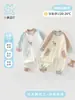 Ropa de bebé de una pieza estilo Jenga para primavera y otoño, algodón puro, ropa de bebé de una pieza Clase A, mameluco sin costuras para recién nacidos, adecuado para salir