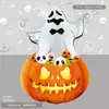 Balão Mini Fantasma de Halloween Transfronteiriço Festival Fantasma Morcego Engraçado Cabeça de Abóbora Esqueleto Decoração de Halloween Balão de Filme de Alumínio