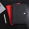 Carpeta A4 multifuncional duradera de cuero para reuniones de negocios, hebilla magnética, clip de administrador, clip fuerte, clip de libro de información, clip de oficina