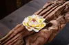 Flor de Loto, Flor de Peonía, Decoración Cerámica Hecha a Mano Inspirada en el Zen Fragante, Adorno para Mesa de Café, Regalo para Oficina en Casa