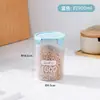 Tarro de plástico transparente sellado para cocina, caja para almacenar granos, redondo, para alimentos, leche en polvo, con tapa