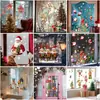Múltiplos Estilos Papai Noel Anão Elfo de Natal Decorações Adesivos de Janela Vidro de Vitrine Decorações de Festival de Natal Adesivos Eletrostáticos