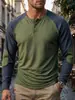 Sudadera casual estilo americano para comercio exterior transfronterizo europeo y americano, con patrón de gofres, bloques de color, manga larga, cuello redondo con dos botones