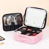 Nova Bolsa de Maquiagem LED de Grande Capacidade com Espelho, Caixa de Armazenamento Cosmético Portátil para Viagens de Negócios e Viagens