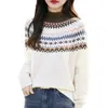 Nuevo Suéter de Punto Cálido Estilo Fair Isle de Nicho para Mujer, Otoño e Invierno 2025, Suéter Elegante de Corte Ajustado Versátil Retro