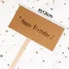 Decoración de Pastel de Papel Kraft Enchufe Tarjeta FELIZ CUMPLEAÑOS Tarjeta Escribible para Hornear