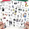 Collage romántico clásico original de hombre a hombre: Atrapado en la Noche Eterna, Palabras Difíciles de Decir, Rompiendo las Nubes, Ojo del Tifón - Pegatinas Decorativas sin Corte para Diarios