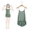 Verão Estilo Coreano Cor Sólida Tamanho Plus Camisola e Shorts Roupa de Dormir Pijama Conjunto de Verão Feminino de Duas Peças Respirável