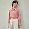 Una gran cantidad en stock camisa coreana de cuello polo mujer 2025 nueva temperamento azul leche solapa camisa para ir al trabajo