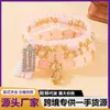 Pulsera con colgante rectangular hueco de estilo bohemio, de gran venta internacional, con cordón elástico multicapa y cuentas.