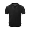 Camisa Polo Jacquard Texturizado de Manga Curta para Homem, Estilo Old Money de Verão, Camiseta Simples de Cor Sólida com Gola Reversível, Moda de Rua Ins