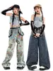 Roupas de Hip-Hop e Jazz para Meninas Verão Mostrando o Umbigo Macacão Jeans com Alças Roupas da Moda para Passarela Roupas de Jazz