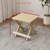 Taburete plegable engrosado para uso doméstico, taburete portátil para cambiarse los zapatos, banco pequeño para niños, taburete de pesca para exteriores, silla de madera maciza