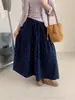 Moda Coreana Falda Larga Floral Elástica Suave Cintura Mujer Otoño 2025 Nueva Delgado Línea A