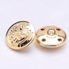 Botones de Cobre Estilo Británico Retro para Abrigos, Botones Redondos de Metal con Pie Alto Cosidos a Mano para Jeans, Botones Decorativos Metálicos para Chaquetas de Traje