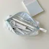 Estojo de lápis azul e branco com bolinhas, bolsa simples para guardar material escolar para estudantes do ensino fundamental e médio, estojo de lápis de design nicho para estudantes estilo coreano
