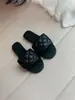 Sandalias planas de cuero genuino con patrón de diamantes para mujer, zapatillas suaves de cuero para exteriores, zapatillas versátiles estilo Chanel para el hogar y el exterior para mujer