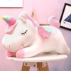 Boneca transfronteiriça atacado bonito unicórnio boneca arco-íris cavalo de pelúcia brinquedo menina presente de aniversário clipe perna boneca
