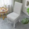 Funda de silla de jacquard polar transfronteriza, funda de silla elástica de una pieza engrosada para hoteles, restaurantes y uso doméstico, funda de taburete anti-manchas